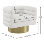 Tessa Boucle Fabric Upholstered Swivel Accent Chair in Cream