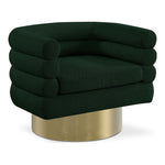 Tessa Boucle Fabric Upholstered Swivel Accent Chair in Green