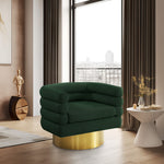 Tessa Boucle Fabric Upholstered Swivel Accent Chair in Green
