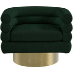 Tessa Boucle Fabric Upholstered Swivel Accent Chair in Green