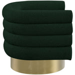 Tessa Boucle Fabric Upholstered Swivel Accent Chair in Green