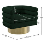 Tessa Boucle Fabric Upholstered Swivel Accent Chair in Green