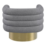 Tessa Boucle Fabric Upholstered Swivel Accent Chair in Grey