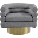 Tessa Boucle Fabric Upholstered Swivel Accent Chair in Grey