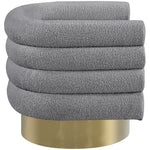 Tessa Boucle Fabric Upholstered Swivel Accent Chair in Grey