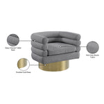 Tessa Boucle Fabric Upholstered Swivel Accent Chair in Grey
