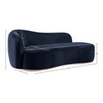 Gustavo Velvet Upholstered Chaise in Navy