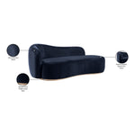 Gustavo Velvet Upholstered Chaise in Navy