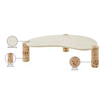 Thor Resin Top And Burl Veneer Base Coffee Table in Natural