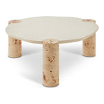 Thor Resin Top And Burl Veneer Base Coffee Table in Natural