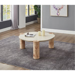 Thor Resin Top And Burl Veneer Base Coffee Table in Natural