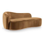 Gustavo Velvet Upholstered Chaise in Saddle