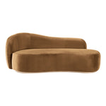 Gustavo Velvet Upholstered Chaise in Saddle