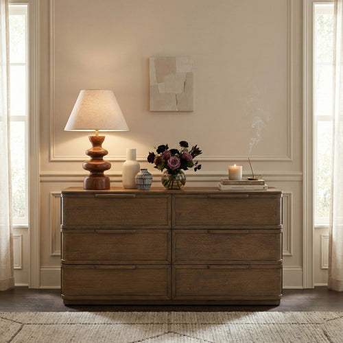 Tiberio Oak Veneer And Solid Wood Dresser in Brown