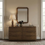 Tiberio Solid Wood Mirror in Brown