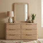 Tiberio Solid Wood Mirror in Natural