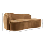 Gustavo Velvet Upholstered Chaise in Saddle