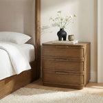 Tiberio Oak Veneer And Solid Wood Nightstand in Brown