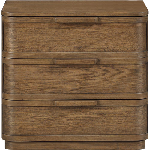Tiberio Oak Veneer And Solid Wood Nightstand in Brown