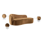 Gustavo Velvet Upholstered Chaise in Saddle