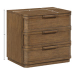 Tiberio Oak Veneer And Solid Wood Nightstand in Brown