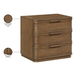Tiberio Oak Veneer And Solid Wood Nightstand in Brown
