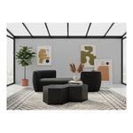 Hilton Boucle Fabric Upholstered Chaise Lounge in Black