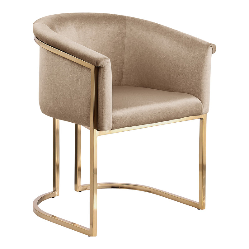 Tierra Velvet Upholstered Dining Chair in Beige