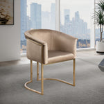 Tierra Velvet Upholstered Dining Chair in Beige