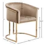 Tierra Velvet Upholstered Dining Chair in Beige