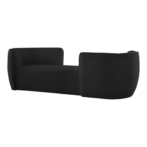 Hilton Boucle Fabric Upholstered Chaise Lounge in Black