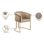 Tierra Velvet Upholstered Dining Chair in Beige