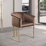 Tierra Velvet Upholstered Dining Chair in Brown
