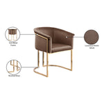 Tierra Velvet Upholstered Dining Chair in Brown