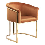 Tierra Velvet Upholstered Dining Chair in Cognac