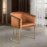 Tierra Velvet Upholstered Dining Chair in Cognac