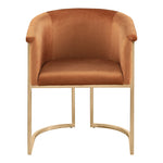 Tierra Velvet Upholstered Dining Chair in Cognac