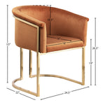 Tierra Velvet Upholstered Dining Chair in Cognac