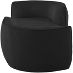 Hilton Boucle Fabric Upholstered Chaise Lounge in Black