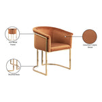 Tierra Velvet Upholstered Dining Chair in Cognac
