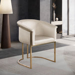 Tierra Velvet Upholstered Dining Chair in Cream