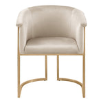 Tierra Velvet Upholstered Dining Chair in Cream