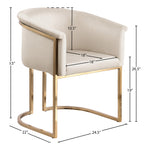 Tierra Velvet Upholstered Dining Chair in Cream