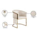 Tierra Velvet Upholstered Dining Chair in Cream