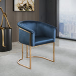 Tierra Velvet Upholstered Dining Chair in Navy