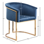 Tierra Velvet Upholstered Dining Chair in Navy