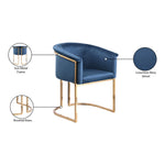 Tierra Velvet Upholstered Dining Chair in Navy