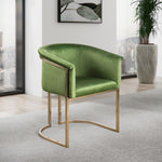 Tierra Velvet Upholstered Dining Chair in Olive
