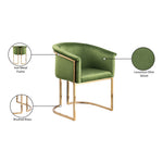 Tierra Velvet Upholstered Dining Chair in Olive