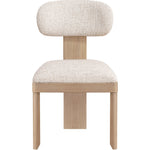 Timbra Linen Textured Fabric Upholstered Dining Chair in Beige